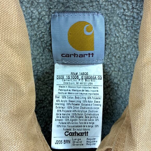 VTG Carhartt Duck Ridge Sherpa Lined Barn Coat Jacket Men L Brown Faded J205 BRN - Picture 13 of 13